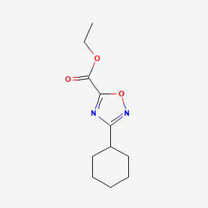 molecular formula C11H16N2O3 B2473495 Ethyl 3-cyclohexyl-1,2,4-oxadiazole-5-carboxylate CAS No. 49586-75-6