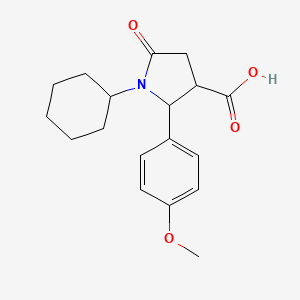 1-Cyclohexyl-2-(4-methoxyphenyl)-5-oxopyrrolidine-3-carboxylic acid