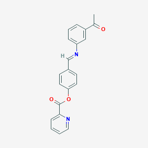 (E)-4-(((3-acetylphenyl)imino)methyl)phenyl picolinate