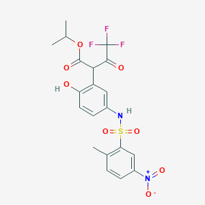 Isopropyl 4,4,4-trifluoro-2-(2-hydroxy-5-(2-methyl-5-nitrophenylsulfonamido)phenyl)-3-oxobutanoate