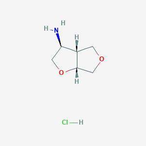 (3S,3Ar,6aR)-2,3,3a,4,6,6a-hexahydrofuro[3,4-b]furan-3-amine;hydrochloride