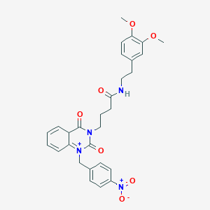 molecular formula C29H30N4O7 B2473529 N-[2-(3,4-dimethoxyphenyl)ethyl]-4-[1-[(4-nitrophenyl)methyl]-2,4-dioxo-4aH-quinazolin-1-ium-3-yl]butanamide CAS No. 899916-44-0