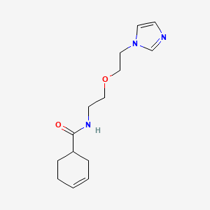 molecular formula C14H21N3O2 B2473532 N-(2-(2-(1H-imidazol-1-yl)ethoxy)ethyl)cyclohex-3-enecarboxamide CAS No. 2034310-95-5