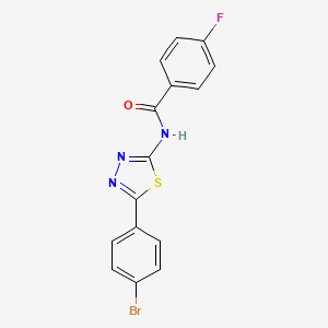 molecular formula C15H9BrFN3OS B2473536 N-[5-(4-bromophenyl)-1,3,4-thiadiazol-2-yl]-4-fluorobenzamide CAS No. 309737-35-7