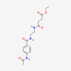 molecular formula C17H23N3O5 B2473540 Ethyl 4-((2-(4-acetamidobenzamido)ethyl)amino)-4-oxobutanoate CAS No. 1021062-14-5