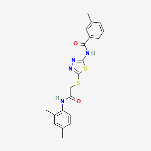 N-[5-[2-(2,4-dimethylanilino)-2-oxoethyl]sulfanyl-1,3,4-thiadiazol-2-yl]-3-methylbenzamide