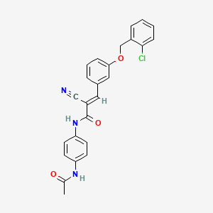 (E)-N-(4-acetamidophenyl)-3-[3-[(2-chlorophenyl)methoxy]phenyl]-2-cyanoprop-2-enamide