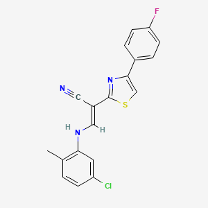 (E)-3-((5-chloro-2-methylphenyl)amino)-2-(4-(4-fluorophenyl)thiazol-2-yl)acrylonitrile