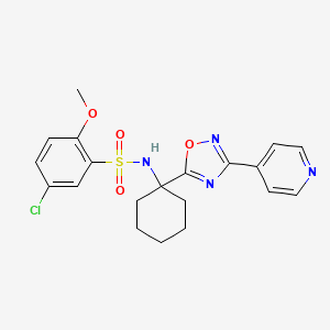5-chloro-2-methoxy-N-(1-(3-(pyridin-4-yl)-1,2,4-oxadiazol-5-yl)cyclohexyl)benzenesulfonamide