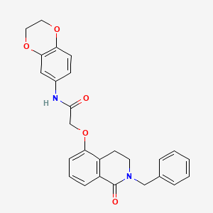 2-[(2-benzyl-1-oxo-3,4-dihydroisoquinolin-5-yl)oxy]-N-(2,3-dihydro-1,4-benzodioxin-6-yl)acetamide