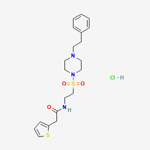 N-(2-((4-phenethylpiperazin-1-yl)sulfonyl)ethyl)-2-(thiophen-2-yl)acetamide hydrochloride
