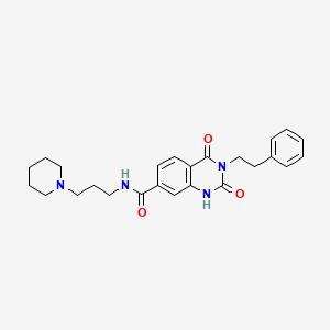 2,4-dioxo-3-(2-phenylethyl)-N-(3-piperidin-1-ylpropyl)-1,2,3,4-tetrahydroquinazoline-7-carboxamide