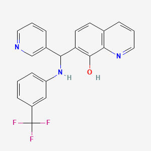molecular formula C22H16F3N3O B2473598 7-[(pyridin-3-yl)({[3-(trifluoromethyl)phenyl]amino})methyl]quinolin-8-ol CAS No. 308298-19-3