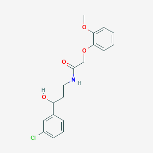 molecular formula C18H20ClNO4 B2473599 N-[3-(3-chlorophenyl)-3-hydroxypropyl]-2-(2-methoxyphenoxy)acetamide CAS No. 2034300-11-1