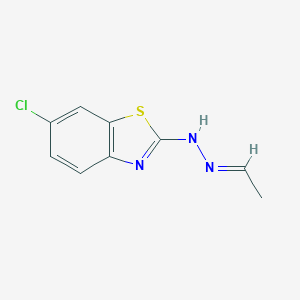 molecular formula C9H8ClN3S B024736 Acetaldehyde, (6-chloro-2-benzothiazolyl)hydrazone (9CI) CAS No. 100220-33-5