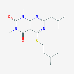 B2473616 7-isobutyl-5-(isopentylthio)-1,3-dimethylpyrimido[4,5-d]pyrimidine-2,4(1H,3H)-dione CAS No. 893392-86-4