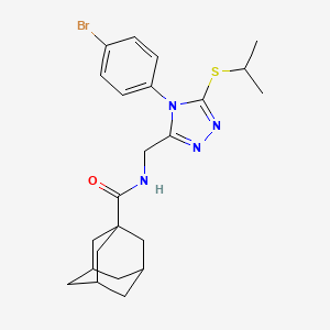 molecular formula C23H29BrN4OS B2473632 N-{[4-(4-bromophenyl)-5-(propan-2-ylsulfanyl)-4H-1,2,4-triazol-3-yl]methyl}adamantane-1-carboxamide CAS No. 476442-04-3