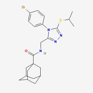 molecular formula C23H29BrN4OS B2473632 N-[[4-(4-bromophenyl)-5-propan-2-ylsulfanyl-1,2,4-triazol-3-yl]methyl]adamantane-1-carboxamide CAS No. 476442-04-3