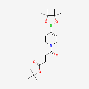 molecular formula C19H32BNO5 B2473651 O=C(Ccc(=O)OC(C)(C)C)N1ccc(=CC1)B1OC(C(O1)(C)C)(C)C CAS No. 1802892-47-2