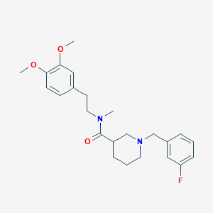 molecular formula C24H31FN2O3 B247367 N-[2-(3,4-dimethoxyphenyl)ethyl]-1-[(3-fluorophenyl)methyl]-N-methylpiperidine-3-carboxamide 