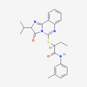 molecular formula C24H26N4O2S B2473733 N-(3-methylphenyl)-2-{[3-oxo-2-(propan-2-yl)-2H,3H-imidazo[1,2-c]quinazolin-5-yl]sulfanyl}butanamide CAS No. 1023533-19-8