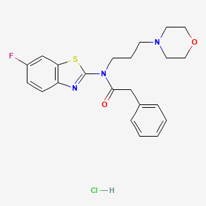 molecular formula C22H25ClFN3O2S B2473820 N-(6-fluorobenzo[d]thiazol-2-yl)-N-(3-morpholinopropyl)-2-phenylacetamide hydrochloride CAS No. 1217071-91-4