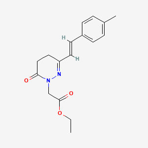 molecular formula C17H20N2O3 B2473847 ethyl 2-[3-(4-methylstyryl)-6-oxo-5,6-dihydro-1(4H)-pyridazinyl]acetate CAS No. 1164526-34-4