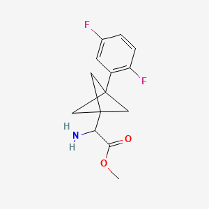 molecular formula C14H15F2NO2 B2473848 Methyl 2-amino-2-[3-(2,5-difluorophenyl)-1-bicyclo[1.1.1]pentanyl]acetate CAS No. 2287271-26-3