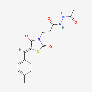 (Z)-N'-acetyl-3-(5-(4-methylbenzylidene)-2,4-dioxothiazolidin-3-yl)propanehydrazide