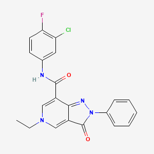 N-(3-chloro-4-fluorophenyl)-5-ethyl-3-oxo-2-phenyl-3,5-dihydro-2H-pyrazolo[4,3-c]pyridine-7-carboxamide