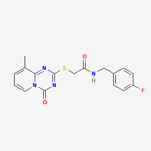 N-[(4-fluorophenyl)methyl]-2-(9-methyl-4-oxopyrido[1,2-a][1,3,5]triazin-2-yl)sulfanylacetamide
