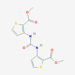 molecular formula C13H12N2O5S2 B2473885 Methyl 3-({[2-(methoxycarbonyl)thiophen-3-yl]carbamoyl}amino)thiophene-2-carboxylate CAS No. 859490-48-5