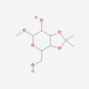 molecular formula C₁₀H₁₈O₆ B024739 4-(hydroxymethyl)-6-methoxy-2,2-dimethyl-4,6,7,7a-tetrahydro-3aH-[1,3]dioxolo[4,5-c]pyran-7-ol CAS No. 40269-01-0