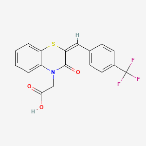 {(2E)-3-Oxo-2-[4-(trifluoromethyl)benzylidene]-2,3-dihydro-4H-1,4-benzothiazin-4-yl}acetic acid
