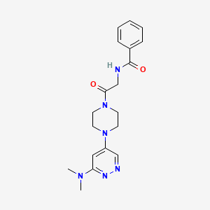 molecular formula C19H24N6O2 B2473907 N-(2-(4-(6-(dimethylamino)pyridazin-4-yl)piperazin-1-yl)-2-oxoethyl)benzamide CAS No. 1798619-78-9