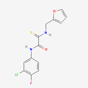 N-(3-chloro-4-fluorophenyl)-2-[(2-furylmethyl)amino]-2-thioxoacetamide