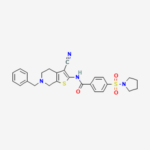N-(6-benzyl-3-cyano-4,5,6,7-tetrahydrothieno[2,3-c]pyridin-2-yl)-4-(pyrrolidin-1-ylsulfonyl)benzamide