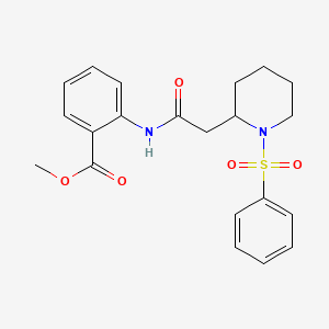 Methyl 2-(2-(1-(phenylsulfonyl)piperidin-2-yl)acetamido)benzoate