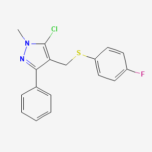 (5-chloro-1-methyl-3-phenyl-1H-pyrazol-4-yl)methyl 4-fluorophenyl sulfide