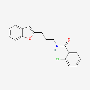 molecular formula C18H16ClNO2 B2473992 N-[3-(1-benzofuran-2-yl)propyl]-2-chlorobenzamide CAS No. 2034414-92-9