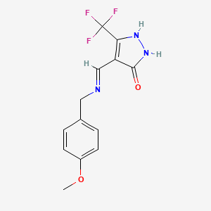 4-{[(4-methoxybenzyl)amino]methylene}-5-(trifluoromethyl)-2,4-dihydro-3H-pyrazol-3-one