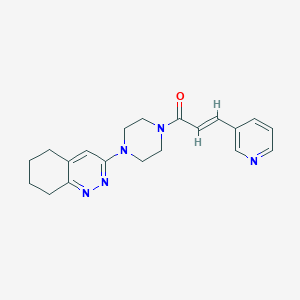 (E)-3-(pyridin-3-yl)-1-(4-(5,6,7,8-tetrahydrocinnolin-3-yl)piperazin-1-yl)prop-2-en-1-one