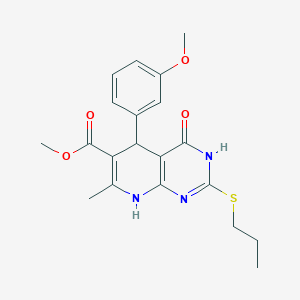 Methyl 5-(3-methoxyphenyl)-7-methyl-4-oxo-2-(propylthio)-3,4,5,8-tetrahydropyrido[2,3-d]pyrimidine-6-carboxylate