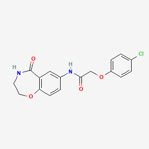 2-(4-chlorophenoxy)-N-(5-oxo-2,3,4,5-tetrahydrobenzo[f][1,4]oxazepin-7-yl)acetamide