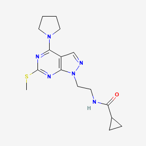 N-(2-(6-(methylthio)-4-(pyrrolidin-1-yl)-1H-pyrazolo[3,4-d]pyrimidin-1-yl)ethyl)cyclopropanecarboxamide