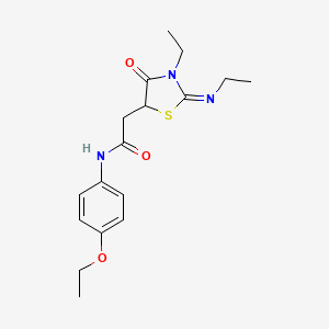 N-(4-ethoxyphenyl)-2-(3-ethyl-2-ethylimino-4-oxo-1,3-thiazolidin-5-yl)acetamide