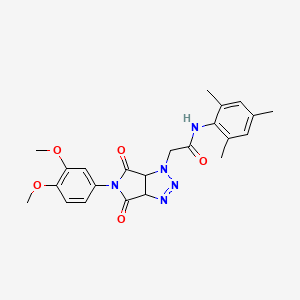 2-(5-(3,4-dimethoxyphenyl)-4,6-dioxo-4,5,6,6a-tetrahydropyrrolo[3,4-d][1,2,3]triazol-1(3aH)-yl)-N-mesitylacetamide