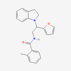 N-(2-(furan-2-yl)-2-(indolin-1-yl)ethyl)-2-methylbenzamide