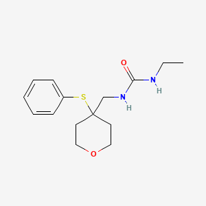 molecular formula C15H22N2O2S B2474104 1-ethyl-3-((4-(phenylthio)tetrahydro-2H-pyran-4-yl)methyl)urea CAS No. 1797535-93-3