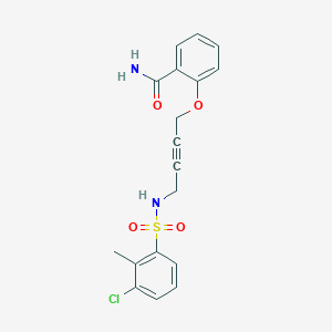 2-((4-(3-Chloro-2-methylphenylsulfonamido)but-2-yn-1-yl)oxy)benzamide